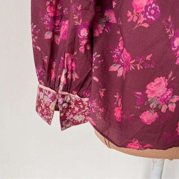 LoveShackFancy X REVOLVE Morrison Spiced Apple Red Cottagecore Peasant Top NWT M - Picture 9 of 12